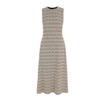 Emilia Wickstead Rumi Dress in Black & Beige Prince of Wales Check | Luxury Shoes 