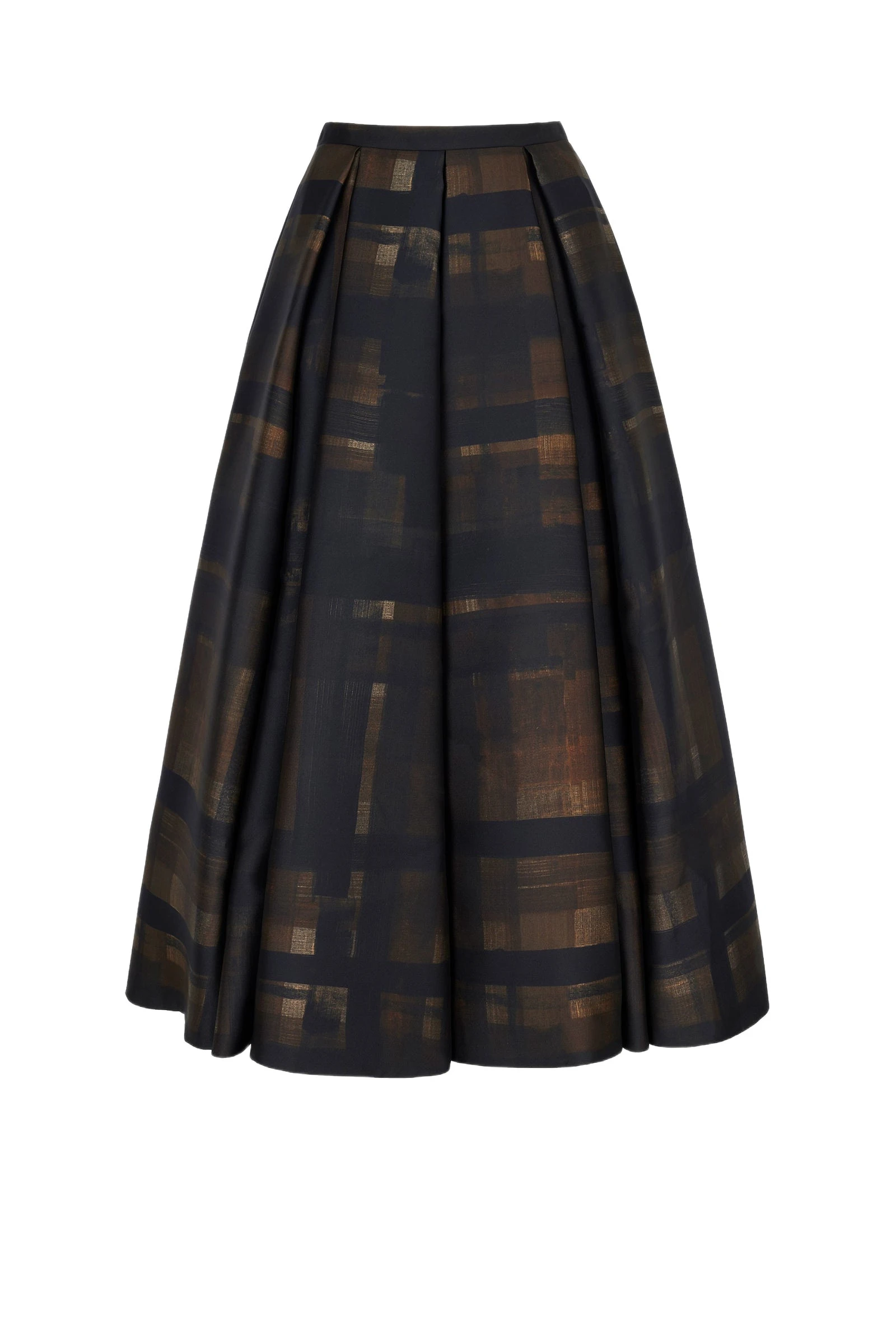 Emilia Wickstead Sylvane Skirt in Blue Chocolate & Black Breezy Poppy Mikado Emilia Wickstead Sylvane Skirt in Blue Chocolate & Black Breezy Poppy Mikado | Luxury Shoes