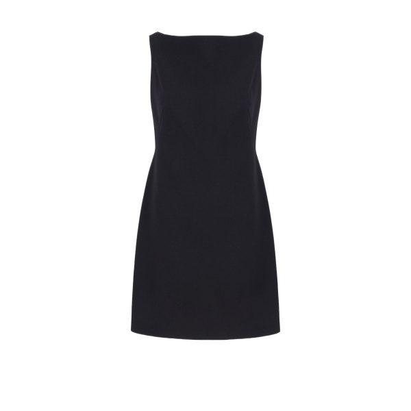 Emilia Wickstead Wichita Dress in Black Single Wool Crepe | Luxury Shoes 
