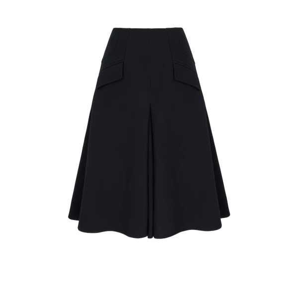 Zeus Skirt in Black Birdseye Suiting