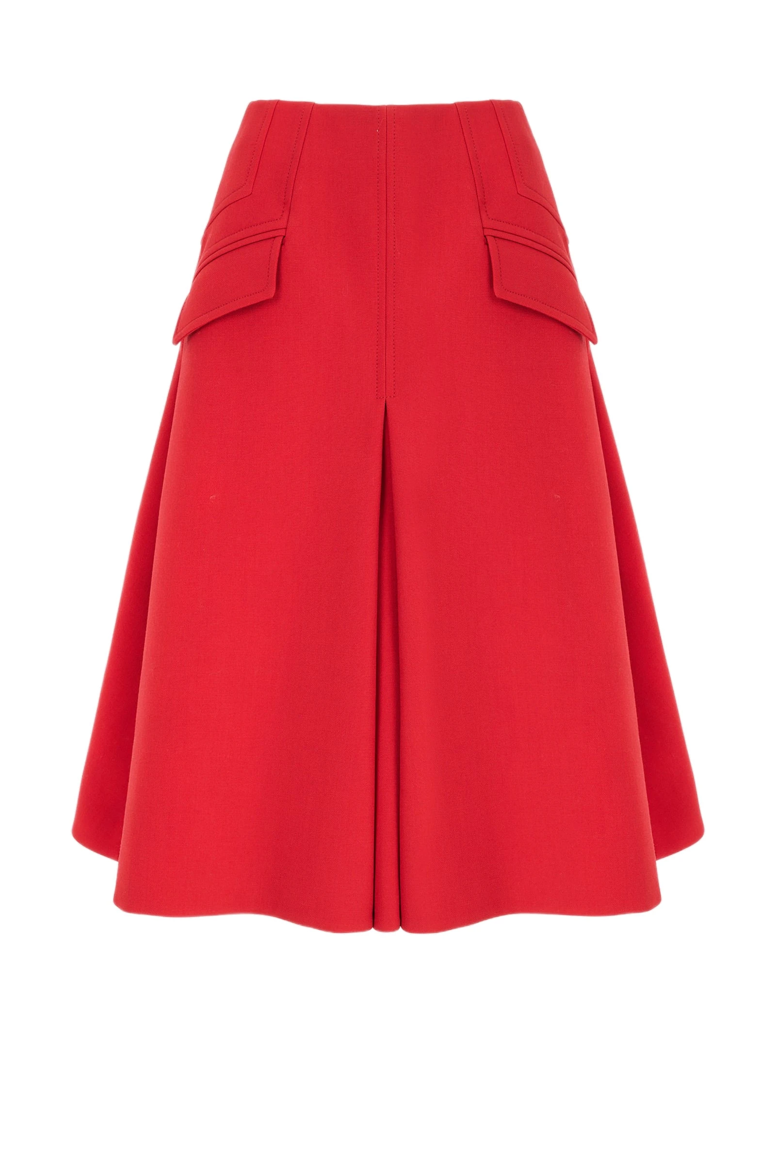Emilia Wickstead Zeus Skirt in Red Birdseye Suiting Emilia Wickstead Zeus Skirt in Red Birdseye Suiting | Luxury Shoes