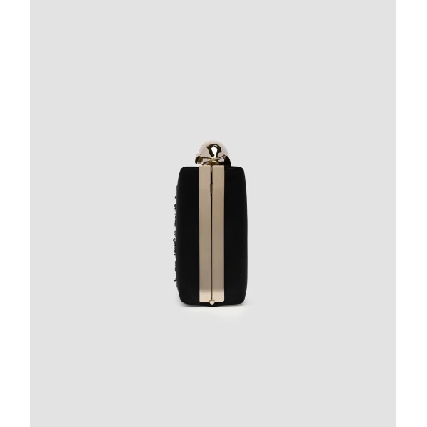 Erdem Bloom Minaudiere in Black Embellished Satin | Clutch Bags | Luxury Shoes 