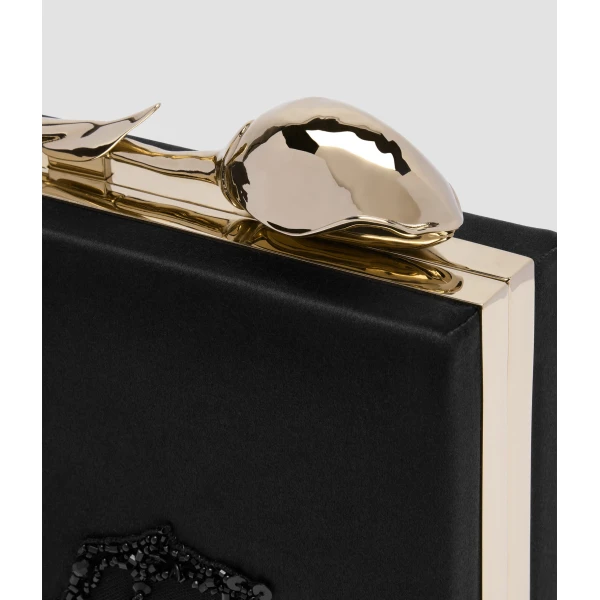 Erdem Bloom Minaudiere in Black Embellished Satin | Clutch Bags | Luxury Shoes 