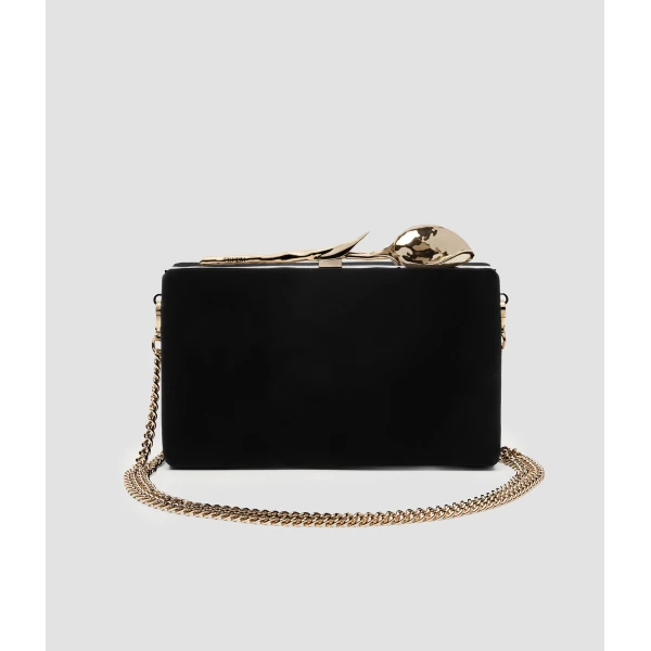 Erdem Bloom Minaudiere in Black Velvet | Clutch Bags | Luxury Shoes 