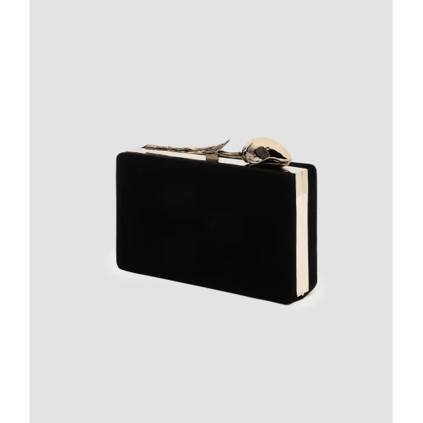 Erdem Bloom Minaudiere in Black Velvet | Clutch Bags | Luxury Shoes 