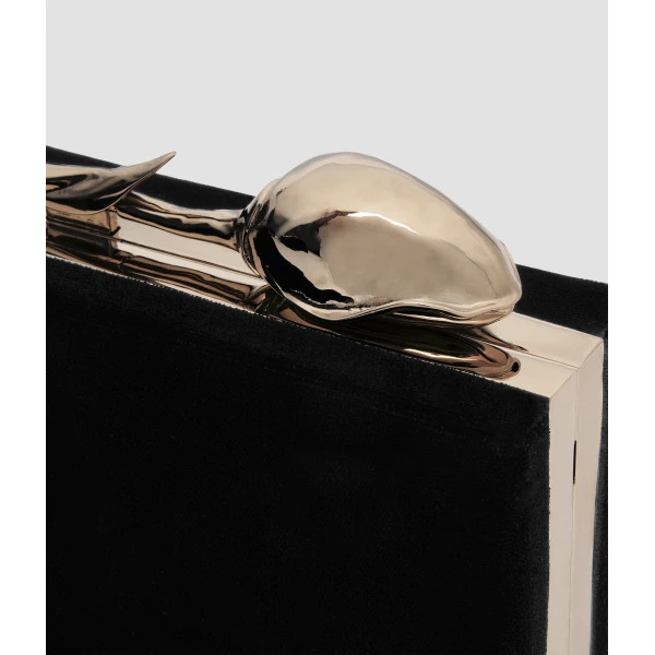 Erdem Bloom Minaudiere in Black Velvet | Clutch Bags | Luxury Shoes 