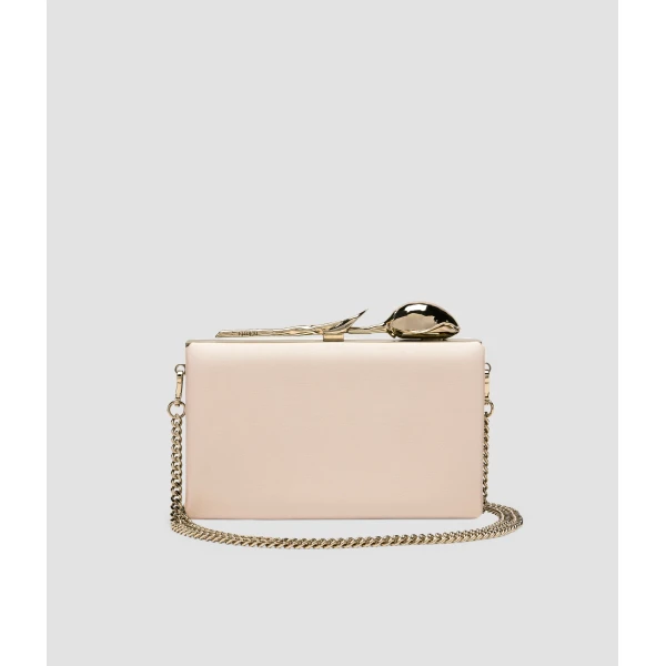 Erdem Bloom Minaudiere in Champagne Embellished Satin | Clutch Bags | Luxury Shoes 