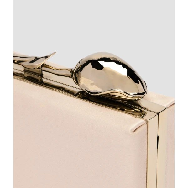 Erdem Bloom Minaudiere in Champagne Embellished Satin | Clutch Bags | Luxury Shoes 