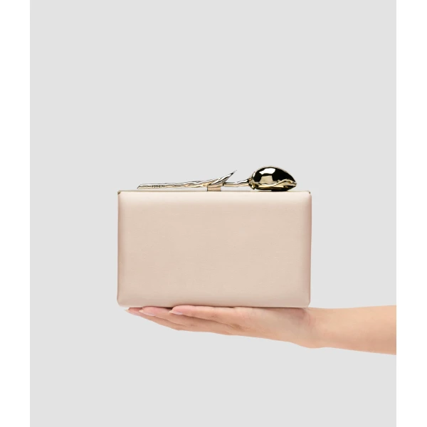 Erdem Bloom Minaudiere in Champagne Embellished Satin | Clutch Bags | Luxury Shoes 