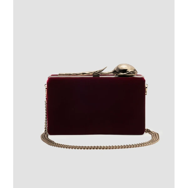 Erdem Bloom Minaudiere in Merlot Velvet | Clutch Bags | Luxury Shoes 