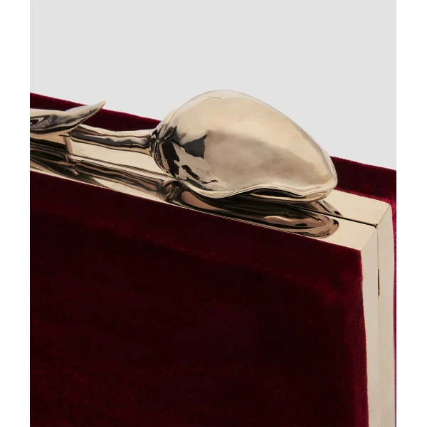 Erdem Bloom Minaudiere in Merlot Velvet | Clutch Bags | Luxury Shoes 