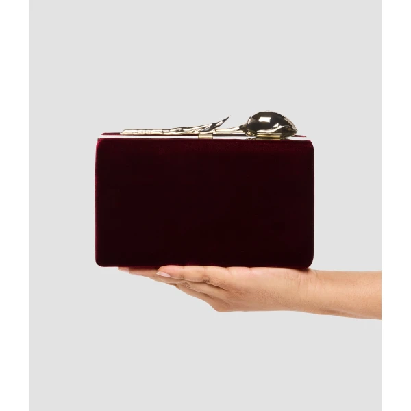 Erdem Bloom Minaudiere in Merlot Velvet | Clutch Bags | Luxury Shoes 