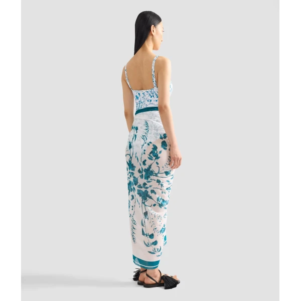 Erdem Botanical Print Cotton Voile Pareo | Beachwear | Luxury Shoes 