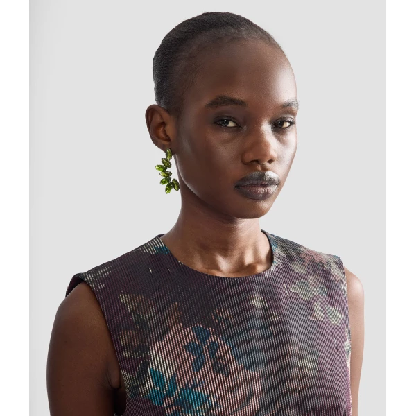 Erdem Crystal Earrings in Green Crystal | Earrings | Luxury Shoes 