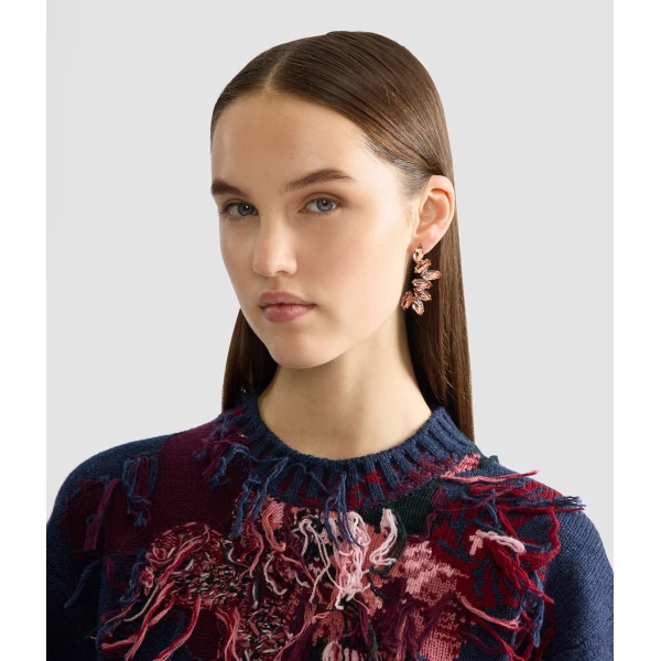 Erdem Crystal Earrings in Pink Crystal | Earrings | Luxury Shoes 