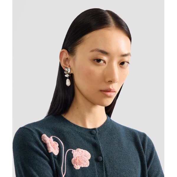 Erdem Crystal Pearl Earring | Earrings | Luxury Shoes 
