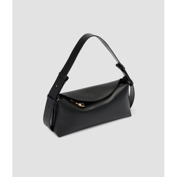 Erdem East West Bloom Bag in Black Leather | Shoulder & Crossbody Bags | Luxury Shoes 