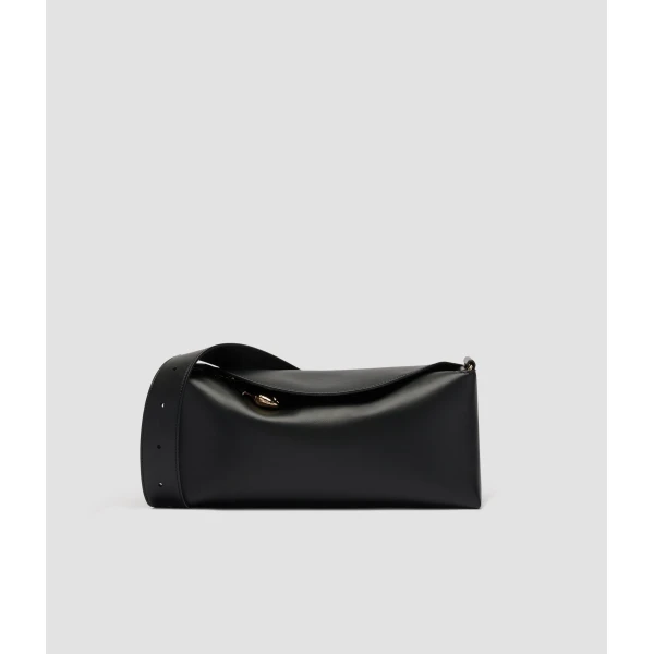 Erdem East West Bloom Bag in Black Leather | Shoulder & Crossbody Bags | Luxury Shoes 
