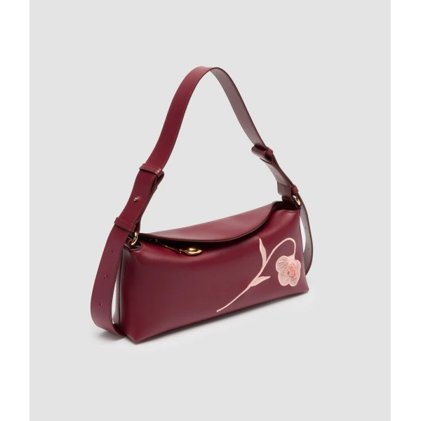 Erdem East West Bloom Bag in Cherry Leather | Shoulder & Crossbody Bags | Luxury Shoes 