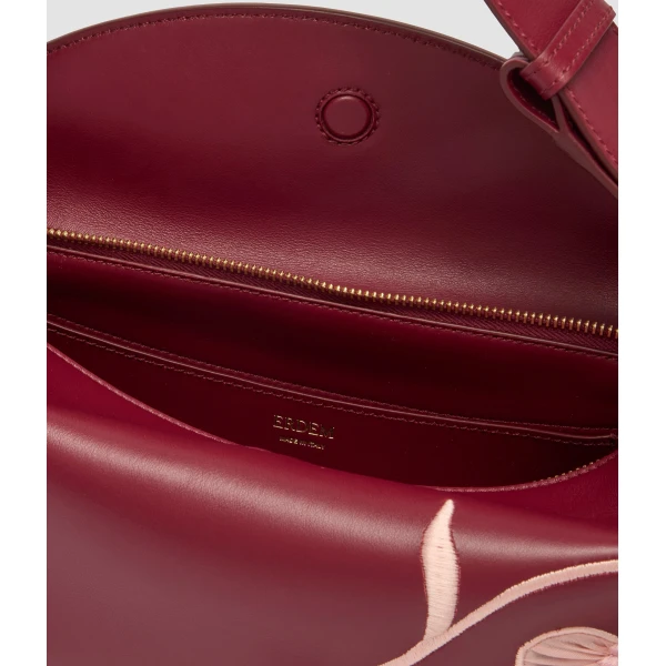 Erdem East West Bloom Bag in Cherry Leather | Shoulder & Crossbody Bags | Luxury Shoes 