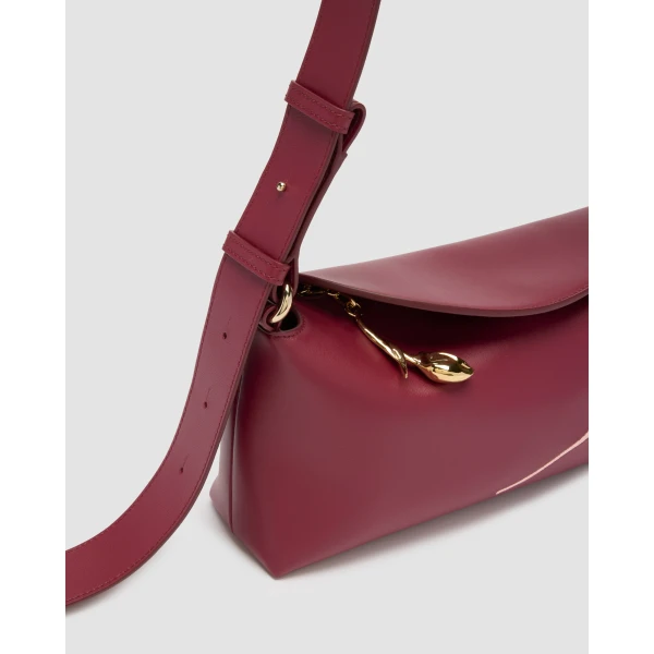 Erdem East West Bloom Bag in Cherry Leather | Shoulder & Crossbody Bags | Luxury Shoes 