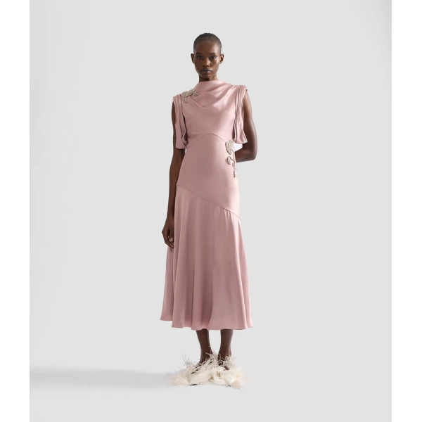 Erdem Embellished Satin Midi Dress | Midi Dresses | Luxury Shoes 