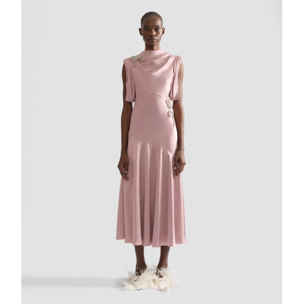 Erdem Embellished Satin Midi Dress | Midi Dresses | Luxury Shoes 