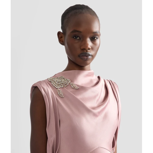 Erdem Embellished Satin Midi Dress | Midi Dresses | Luxury Shoes 