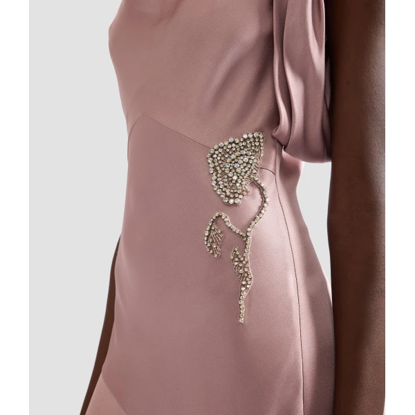 Erdem Embellished Satin Midi Dress | Midi Dresses | Luxury Shoes 
