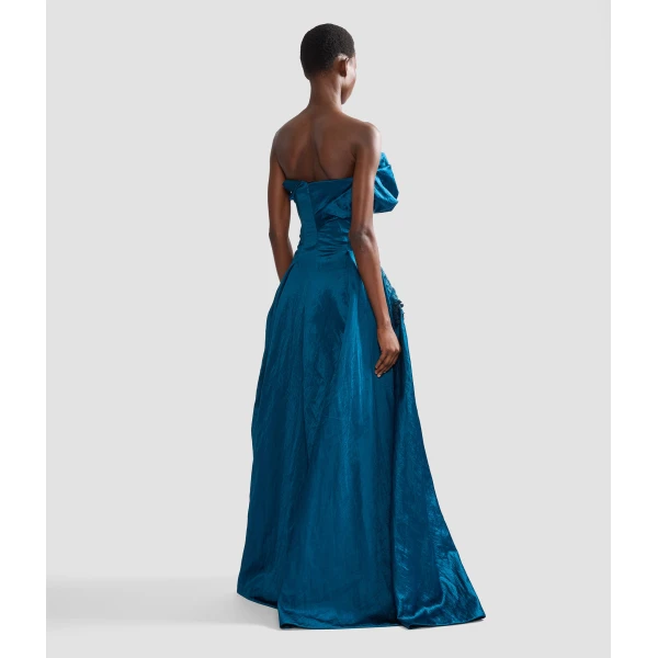 Erdem Embroidered Textured Satin Bustier Gown | Evening Gowns | Luxury Shoes 