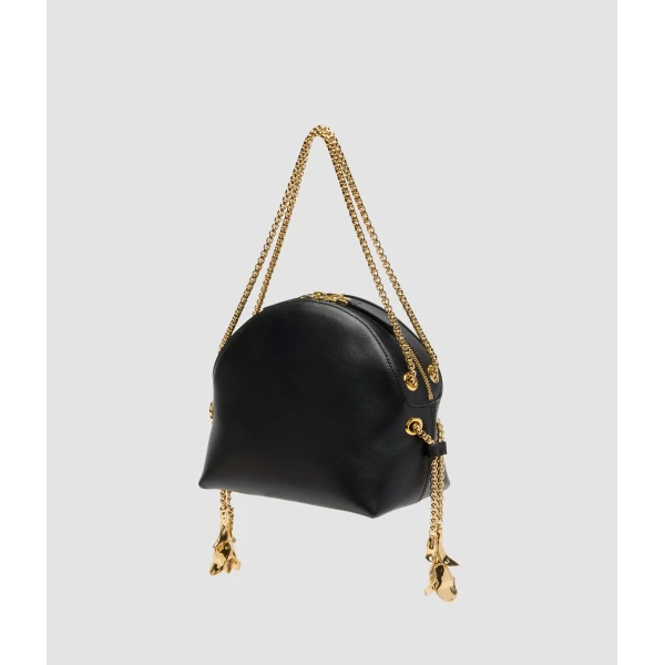 Erdem Flora Chain Bag in Black Leather | Shoulder & Crossbody Bags | Luxury Shoes 