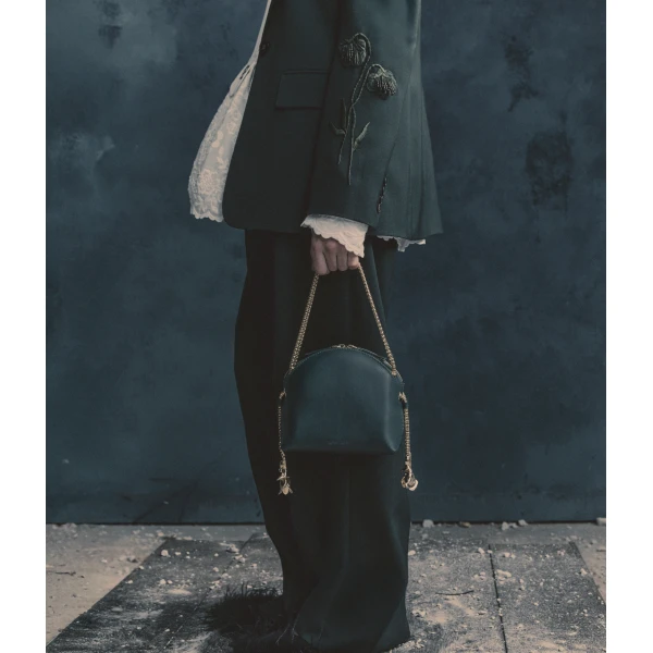 Erdem Flora Chain Bag in Green Leather | Shoulder & Crossbody Bags | Luxury Shoes 
