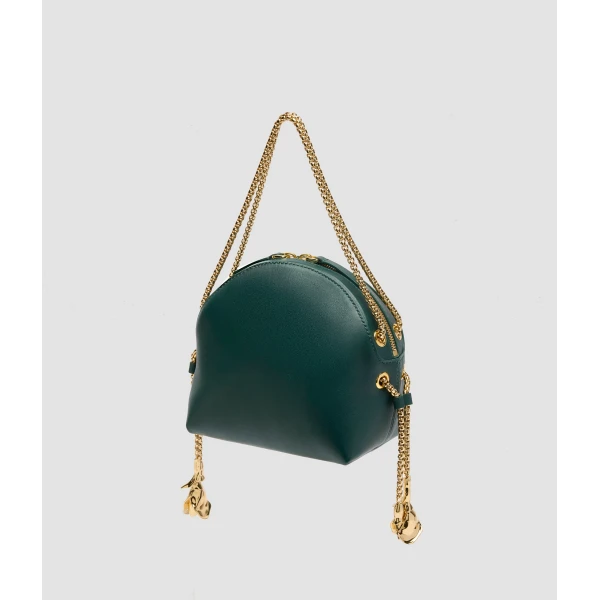 Erdem Flora Chain Bag in Green Leather | Shoulder & Crossbody Bags | Luxury Shoes 
