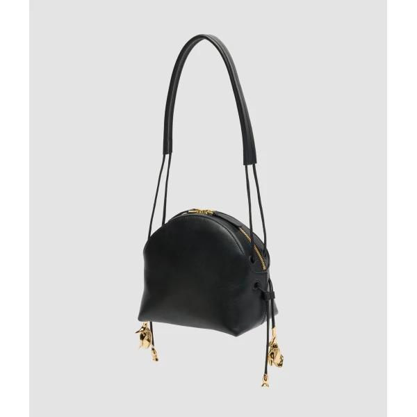 Erdem Flora Shoulder Bag in Black Leather | Shoulder & Crossbody Bags | Luxury Shoes 