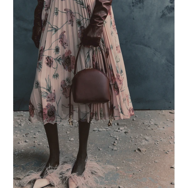 Erdem Flora Shoulder Bag in Bordeaux Leather | Shoulder & Crossbody Bags | Luxury Shoes 