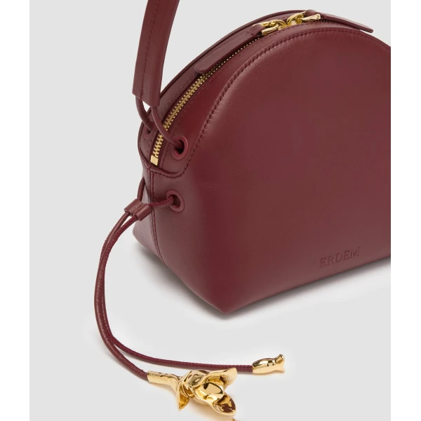 Erdem Flora Shoulder Bag in Bordeaux Leather | Shoulder & Crossbody Bags | Luxury Shoes 