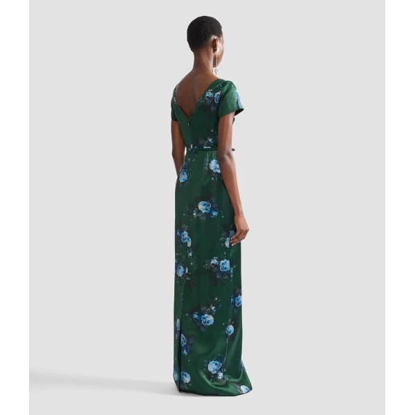 Erdem Floral Duchess Short Sleeve Gown | Evening Gowns | Luxury Shoes 