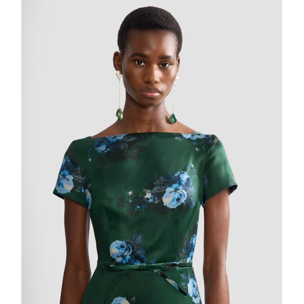 Erdem Floral Duchess Short Sleeve Gown | Evening Gowns | Luxury Shoes 