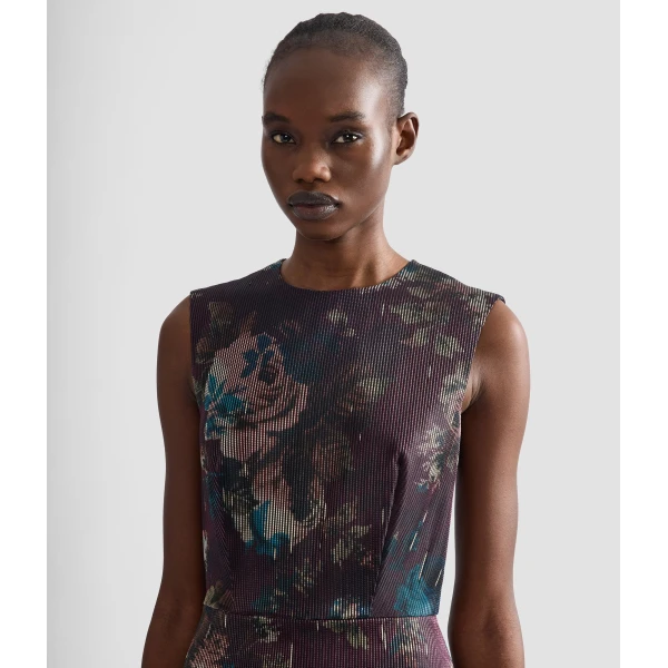 Erdem Floral Fringe Jacquard Sleeveless Midi Dress | Midi Dresses | Luxury Shoes 