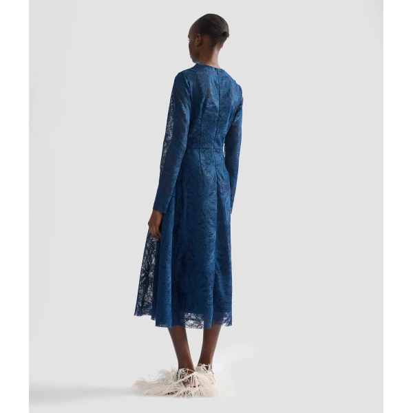 Erdem Floral Lace Draped Midi Dress | Midi Dresses | Luxury Shoes 