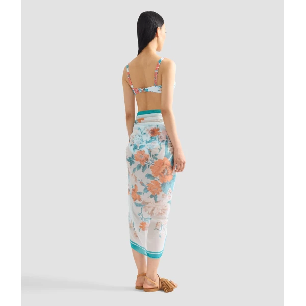 Erdem Floral Print Cotton Voile Pareo | Beachwear | Luxury Shoes 