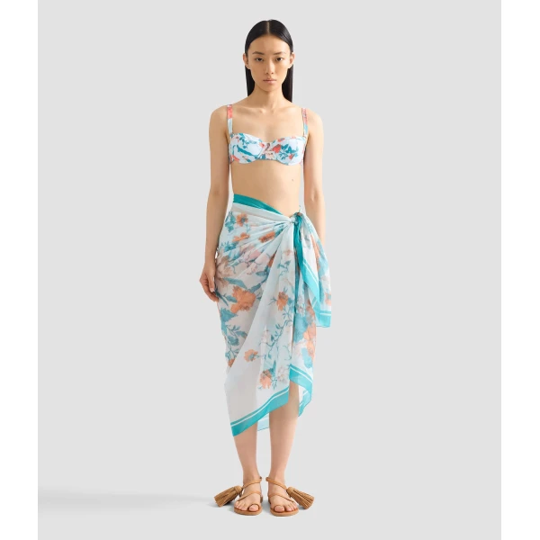 Erdem Floral Print Cotton Voile Pareo | Beachwear | Luxury Shoes 