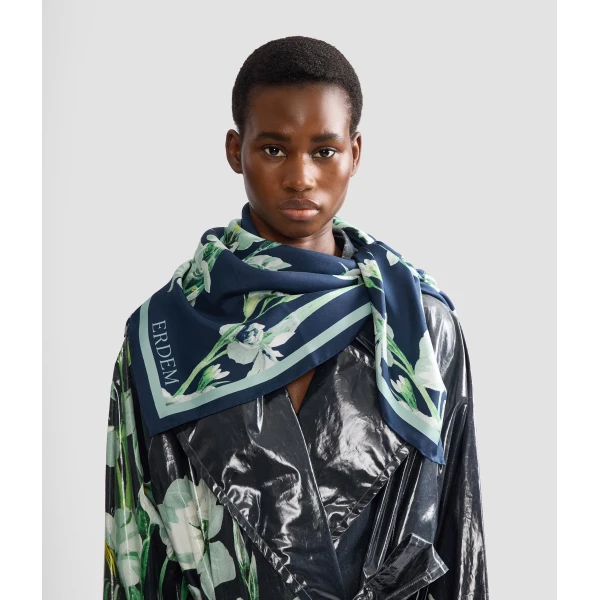 Erdem Floral Print Silk Scarf | Scarves | Luxury Shoes 
