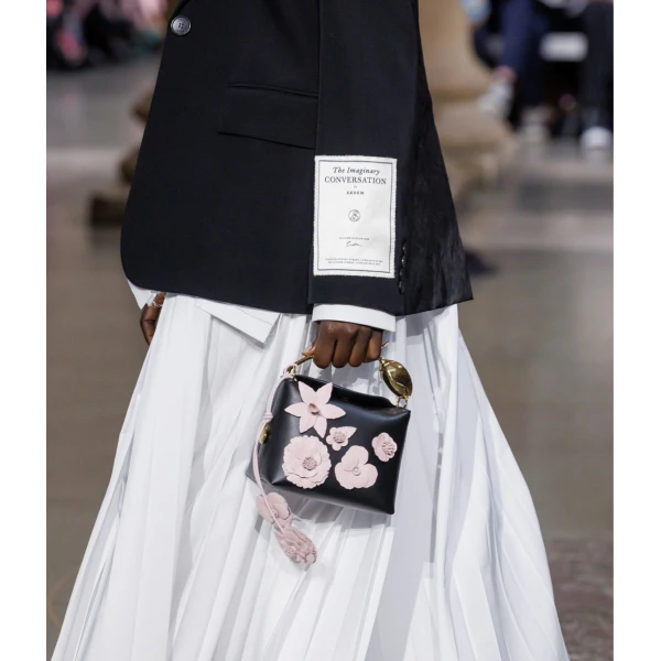 Erdem Flower Leather Charm in Blush | Bag charms | Luxury Shoes 