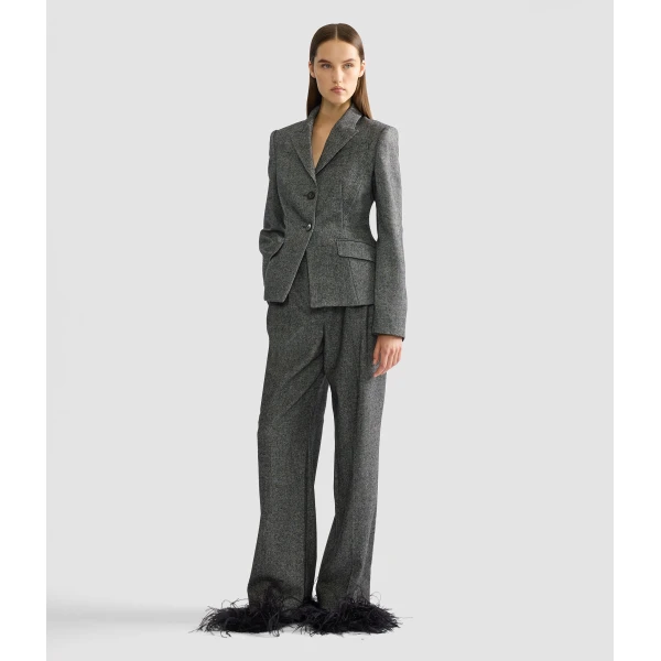 Erdem Herringbone Wide Leg Trouser | Wide leg pants | Luxury Shoes 