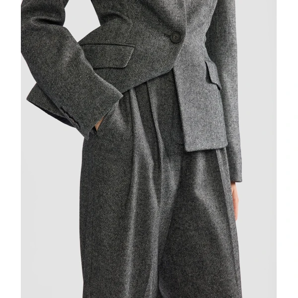 Erdem Herringbone Wide Leg Trouser | Wide leg pants | Luxury Shoes 