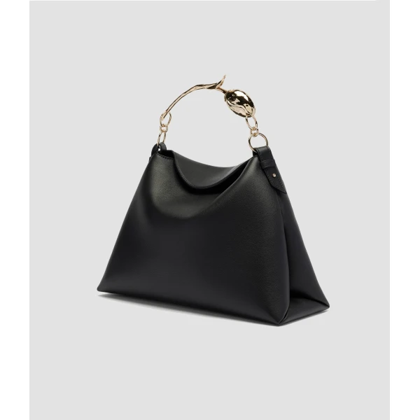 Erdem Large Bloom Bag in Black Grain Leather | Totes & Top-Handle Bags | Luxury Shoes 