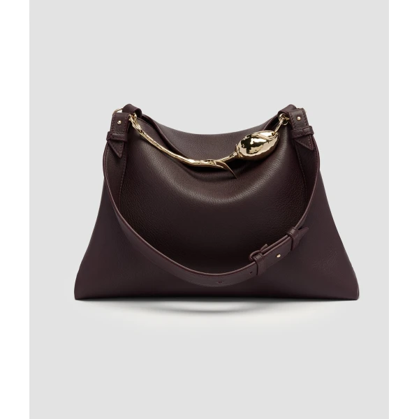 Erdem Large Bloom Bag in Malbec Grain Leather | Totes & Top-Handle Bags | Luxury Shoes 