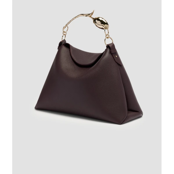 Erdem Large Bloom Bag in Malbec Grain Leather | Totes & Top-Handle Bags | Luxury Shoes 