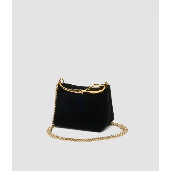 Erdem Micro Bloom Bag in Black Velvet | Mini Bags | Luxury Shoes 